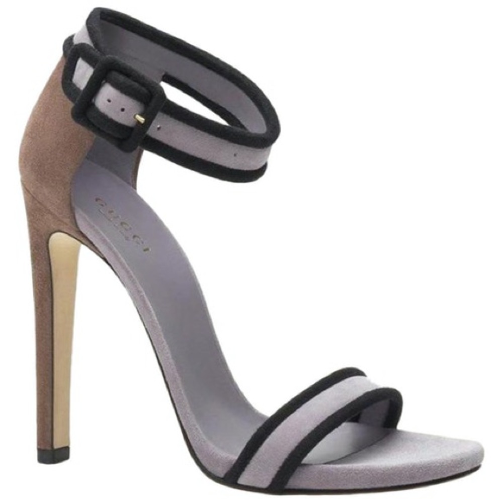 GUCCI Purple/Black Two-Tone Suede Heels Size 36